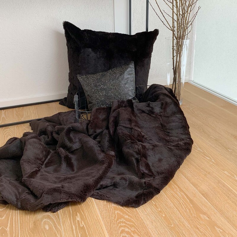 von Hohenstein Fellkissen Rabbit schoko