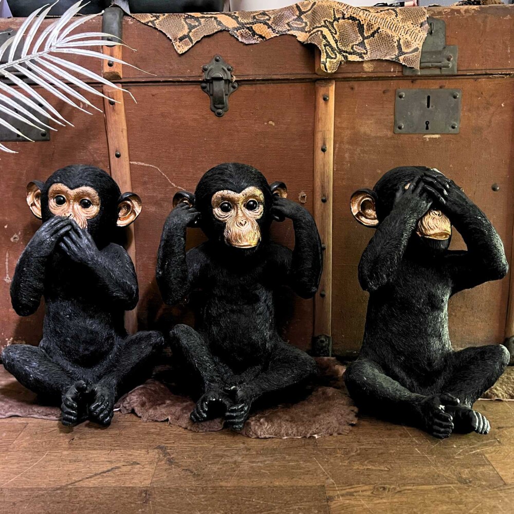 Cor Mulder Die Affen sind los schwarz 35 cm 3er Set