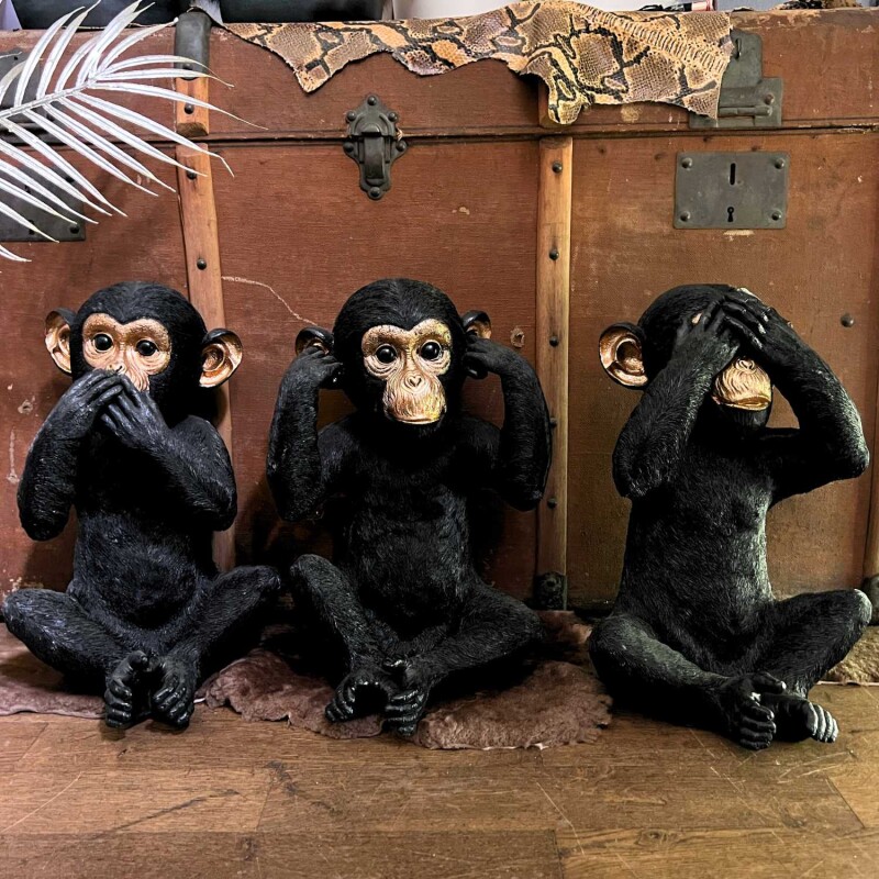 Cor Mulder Die Affen sind los schwarz 35 cm 3er Set