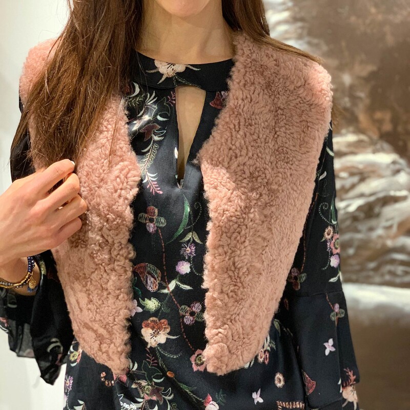 Von Hohenstein Fell-Weste Ellen Shearling rosa