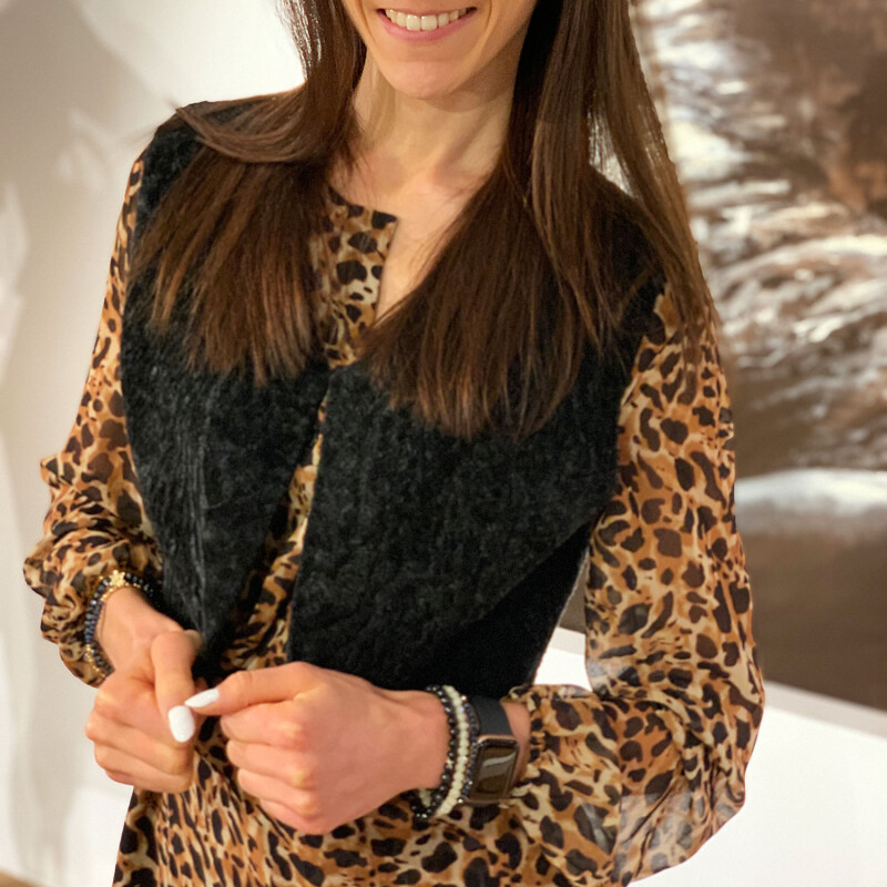 von Hohenstein Fell-Weste Ellen Shearling curly schwarz