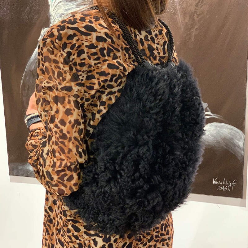 Fell-Rucksack schwarz Langhaar