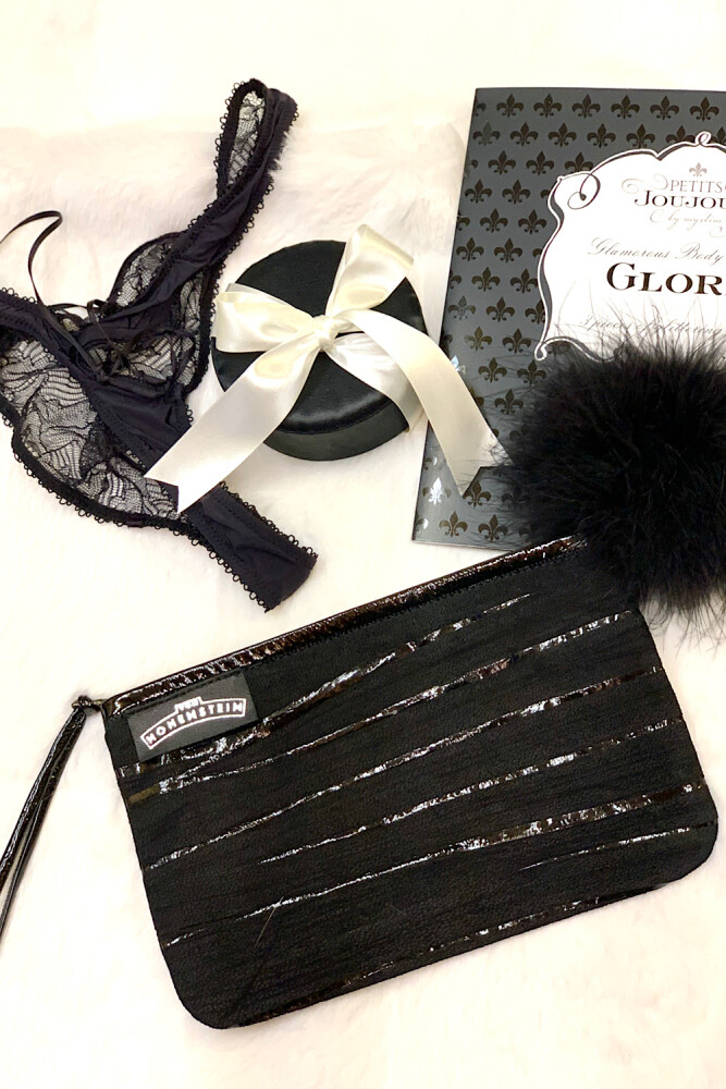 Leder-Clutch schwarz