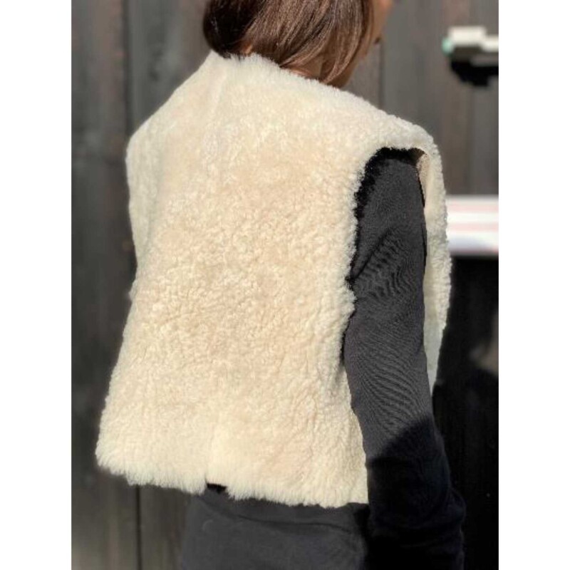 von Hohenstein Fell-Weste Ellen Shearling Lammfell creme