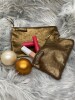 Leder-Clutch gold-braun