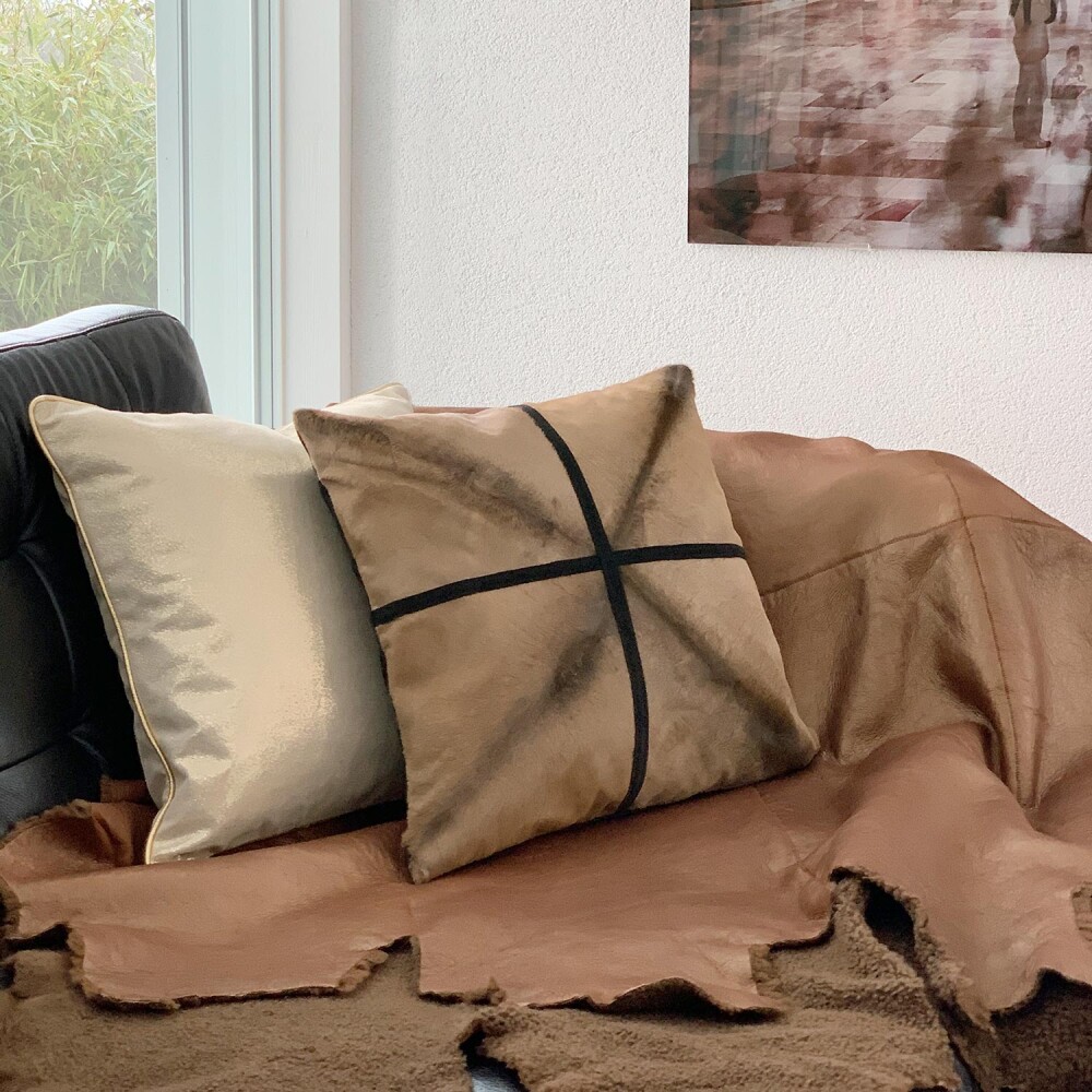 von Hohenstein Lamm-Fell Decke kupfer/braun