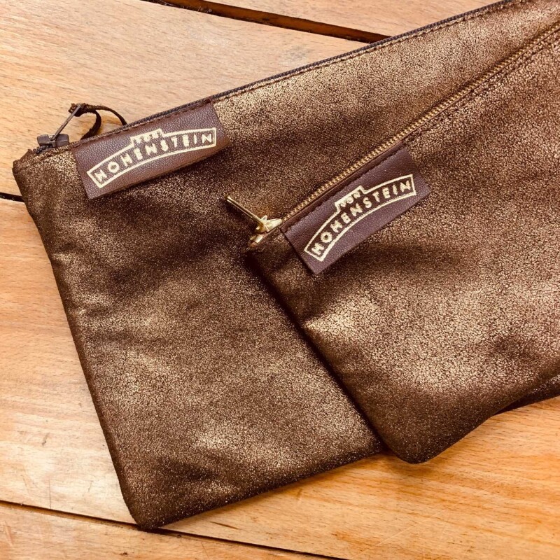 Mini-Necessaire "von hohenstein"  aus Leder kupfer