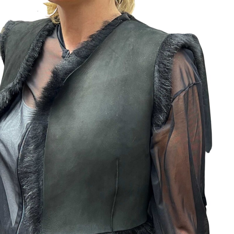 von Hohenstein Fell-Weste Ellen schwarz Langhaar