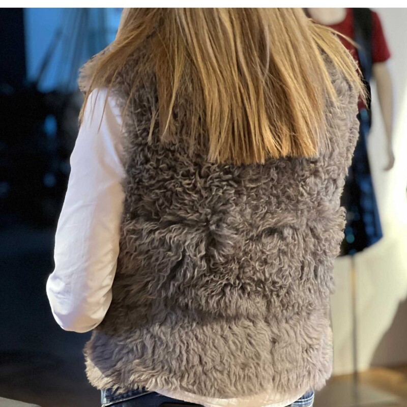 Von Hohenstein Fell Weste Winni currly grau