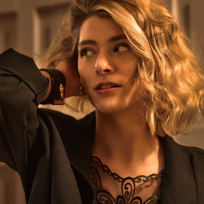 Asche & Gold Beatrice Armband Cuff schwarz/gold